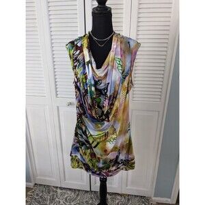 Sao Paulo Dress Women's Sz 12 Bodycon Art Mini Tunic Colorful Y2K Butterfly